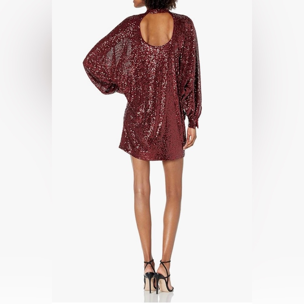 Trina Turk NWT Burgundy Sequin Mini Dress, Cocktail, Date Night - Picture 4 of 5